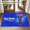 Crystal Velvet Square Rug Custom NameKylian Mbappe Pattern Non Slip Home Floor Decor Rug