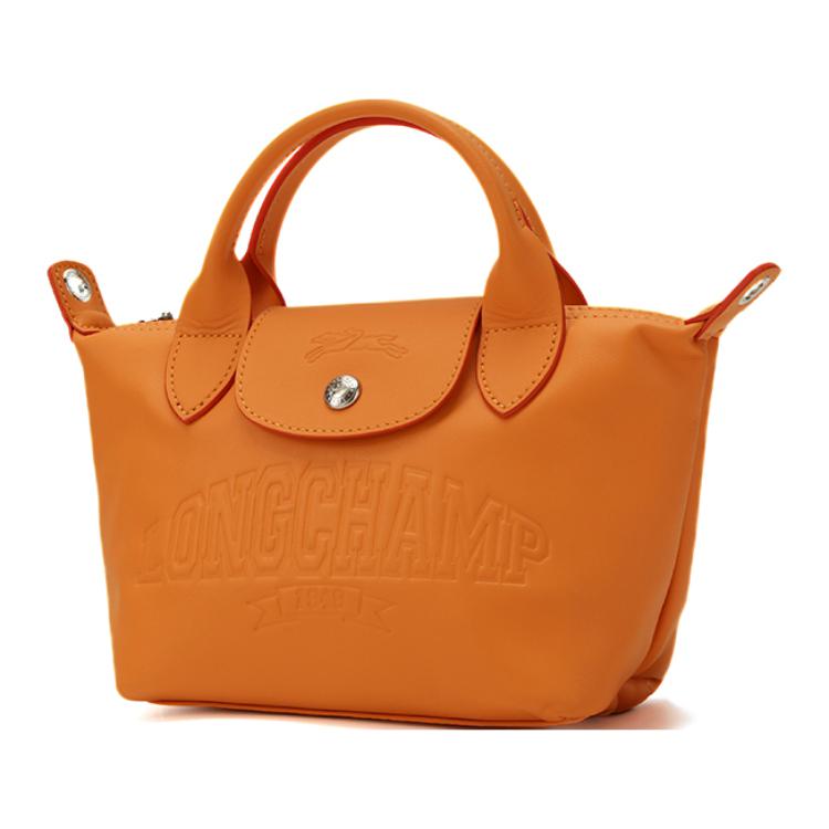 Longchamp Le Pliage Xtra Brand Logo Silver Hardware Leather Shoulder Crossbody Tote Bag Women handbags Orange L1500HEY017