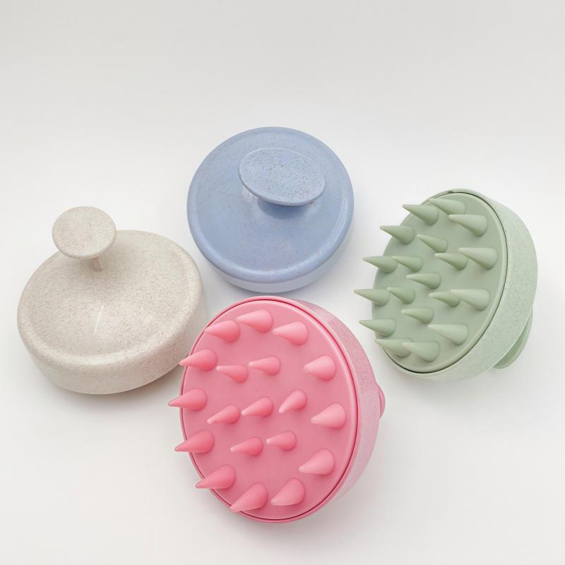 Набор шампуня и массажной щетки для кожи головы из пшеничной соломы для окрашивания и ополаскивания волос