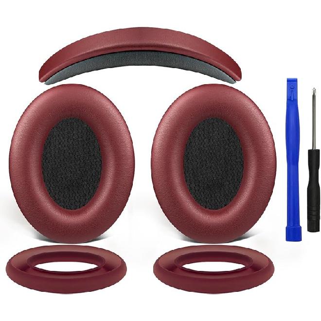 SOULWIT Ear Pads Cushions + Headband + Silicone Earpads Cover Protector, Replacement Kit for Bose QuietComfort 15(QC15)/QuietComfort 2(QC 2) Over-Ear