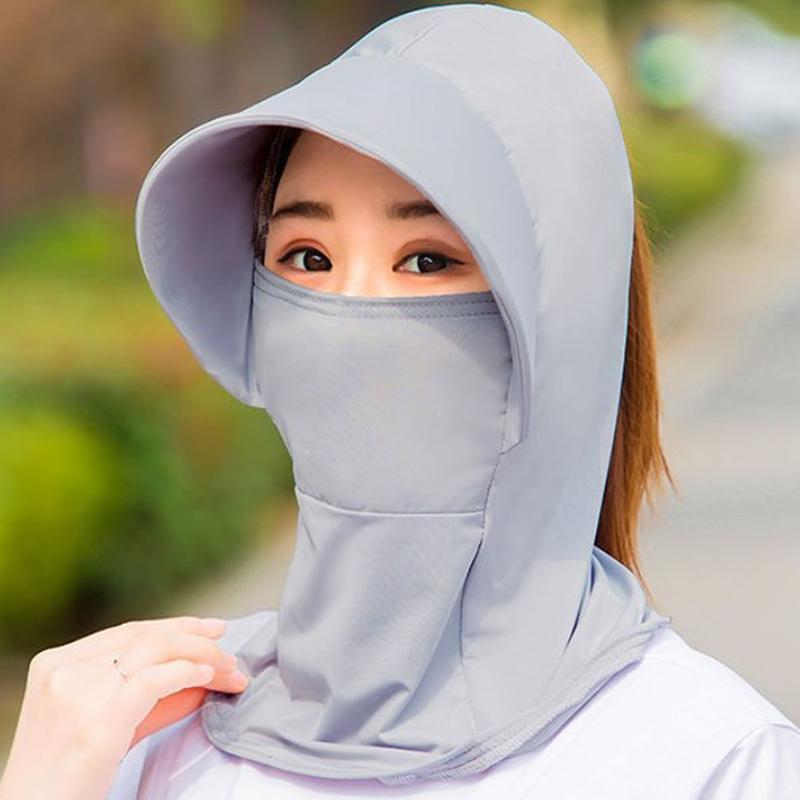 Летние шляпы из ледяного шелка для женщин, шляпа от солнца с дышащим солнцезащитным кремом, уличная пляжная кепка для езды на велосипеде, козырек с широкими полями, защита от ультрафиолета, шляпа от солнца