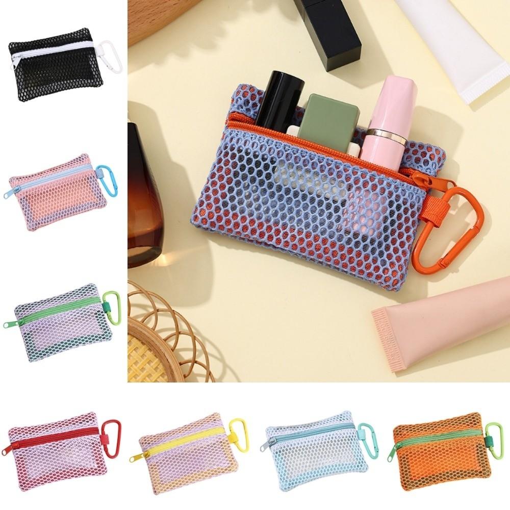 Square Transparent Mesh Bag Fashionable Mesh Jewelry Bag Mesh Makeup Bag Unisex