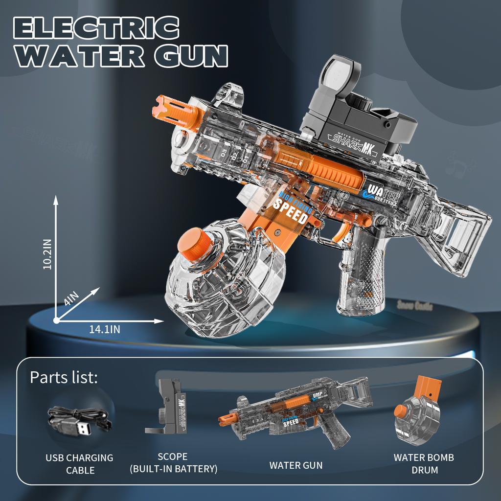 UMP45 электрические водяные пистолеты для взрослых, мощные автоматические водяные бластеры с функцией всасывания воды, летняя пляжная игрушка для детей, подарок