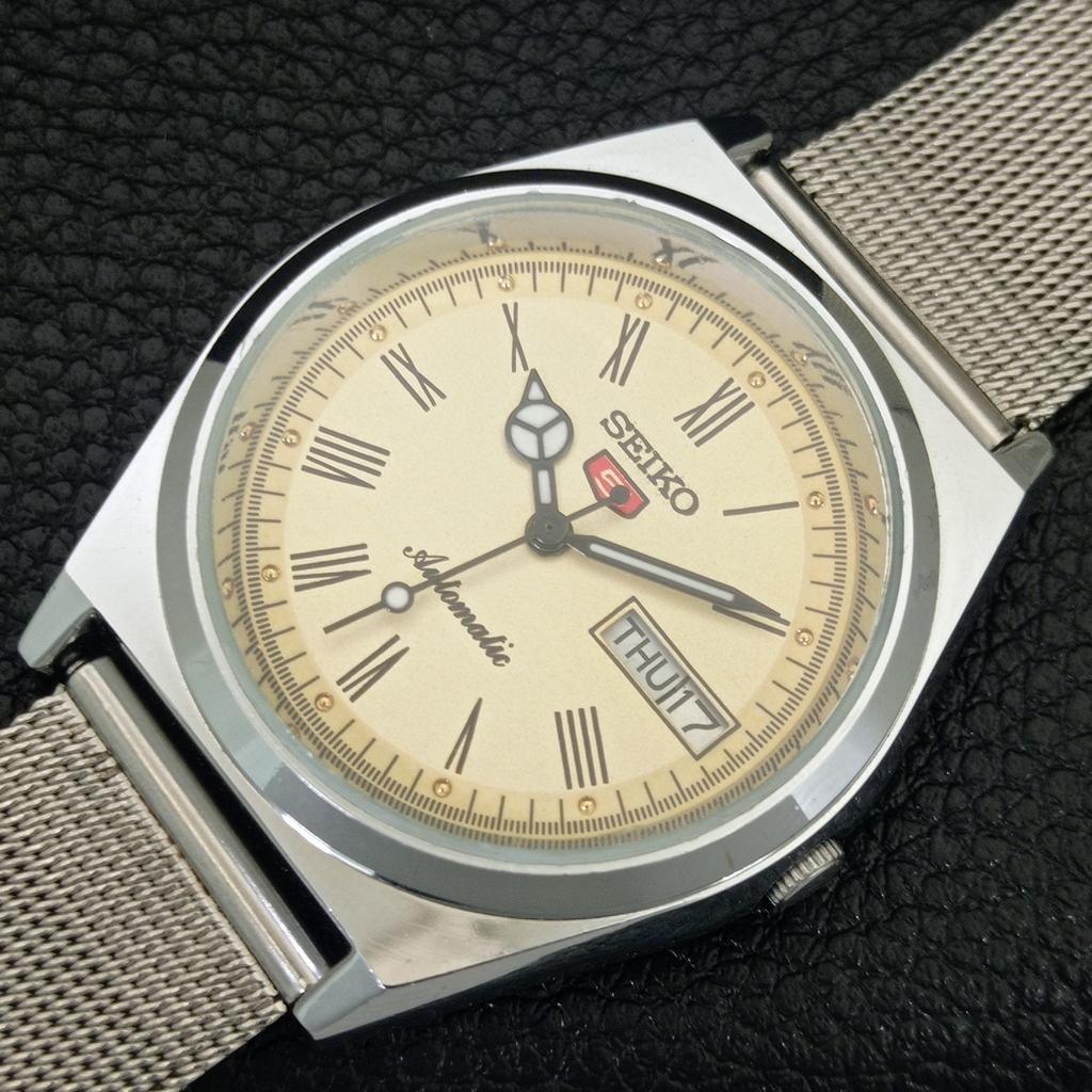 АВТОМАТИЧЕСКИЕ ВИНТАЖНЫЕ ОТРЕМОНТИРОВАННЫЕ МУЖСКИЕ ЧАСЫ SEIKO 5 ЯПОНИЯ С РИМСКИМИ ЦИФРАМИ a442662-1