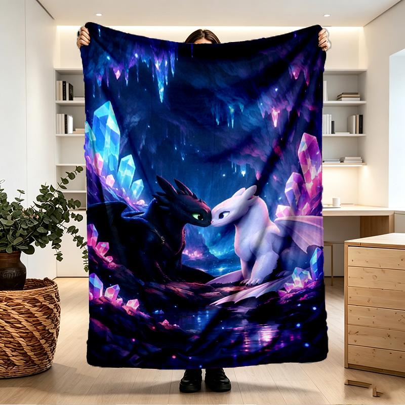 How to Train Your Dragon Print Blanket - Soft & Comfortable, for Bedroom, Travel, Sofa, Home Decoration - Birthday Christmas Gift for Friend