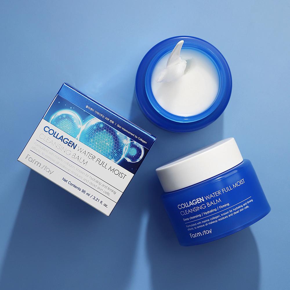 Farmstay Увлажняющий очищающий бальзам Collagen Water Full