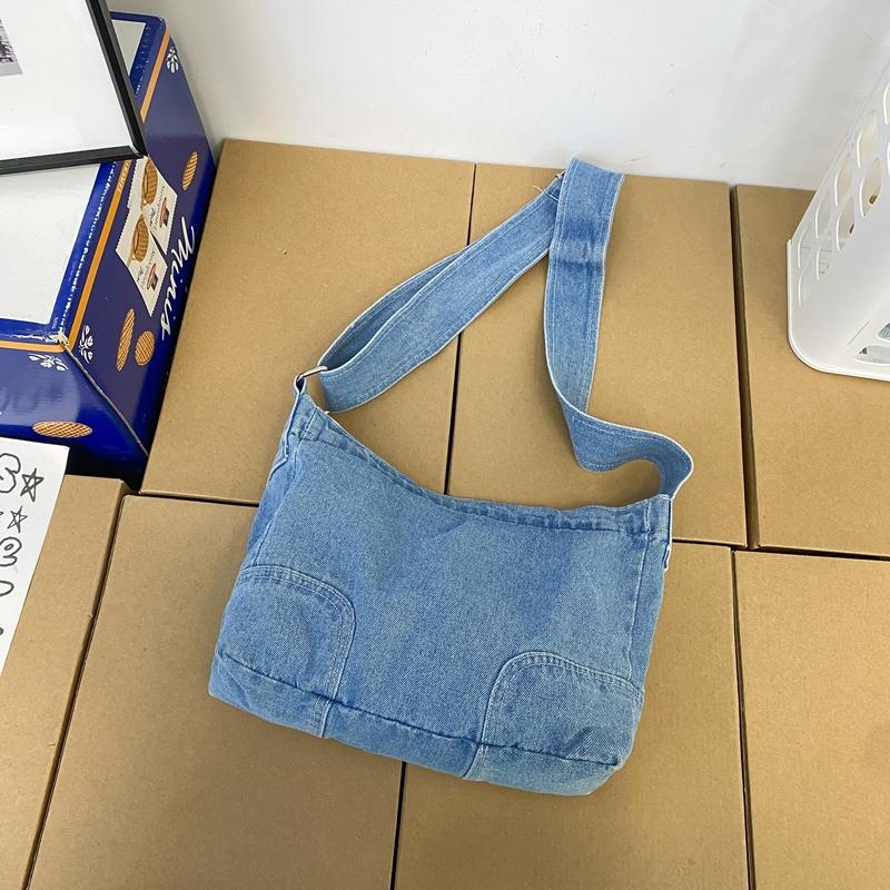 Джинсовая сумка Женская сумка через плечо Большая вместительная сумка