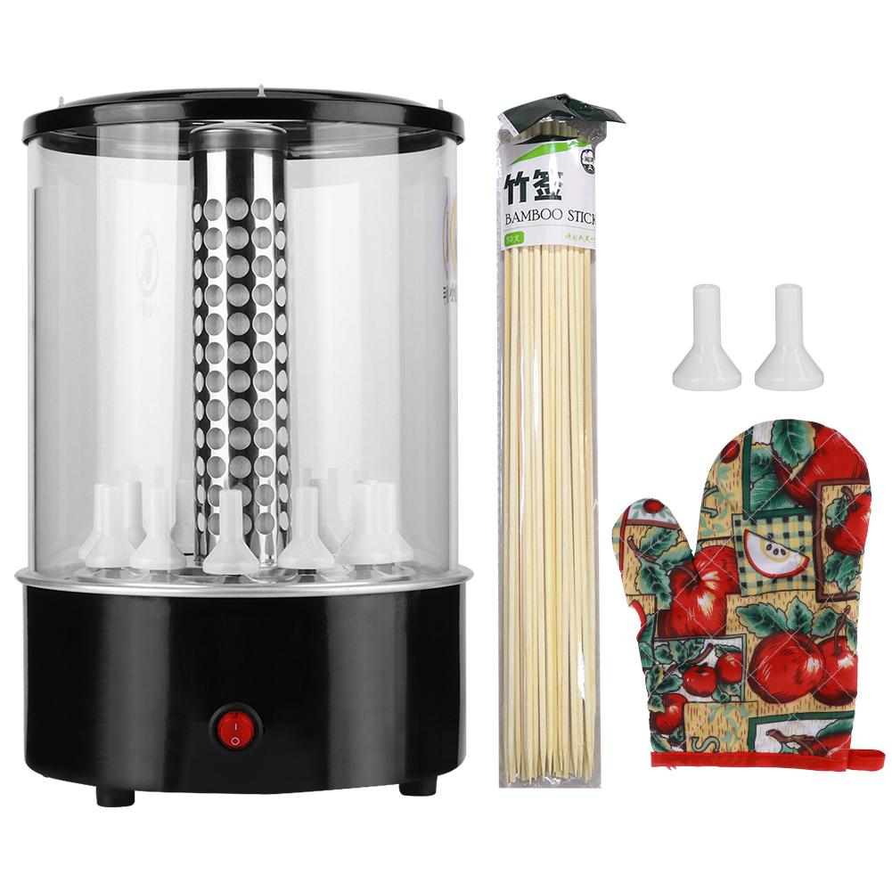 Electric Barbecue Grill Household Infrared Fast Rotating Oven with AntiScald Gloves (White )