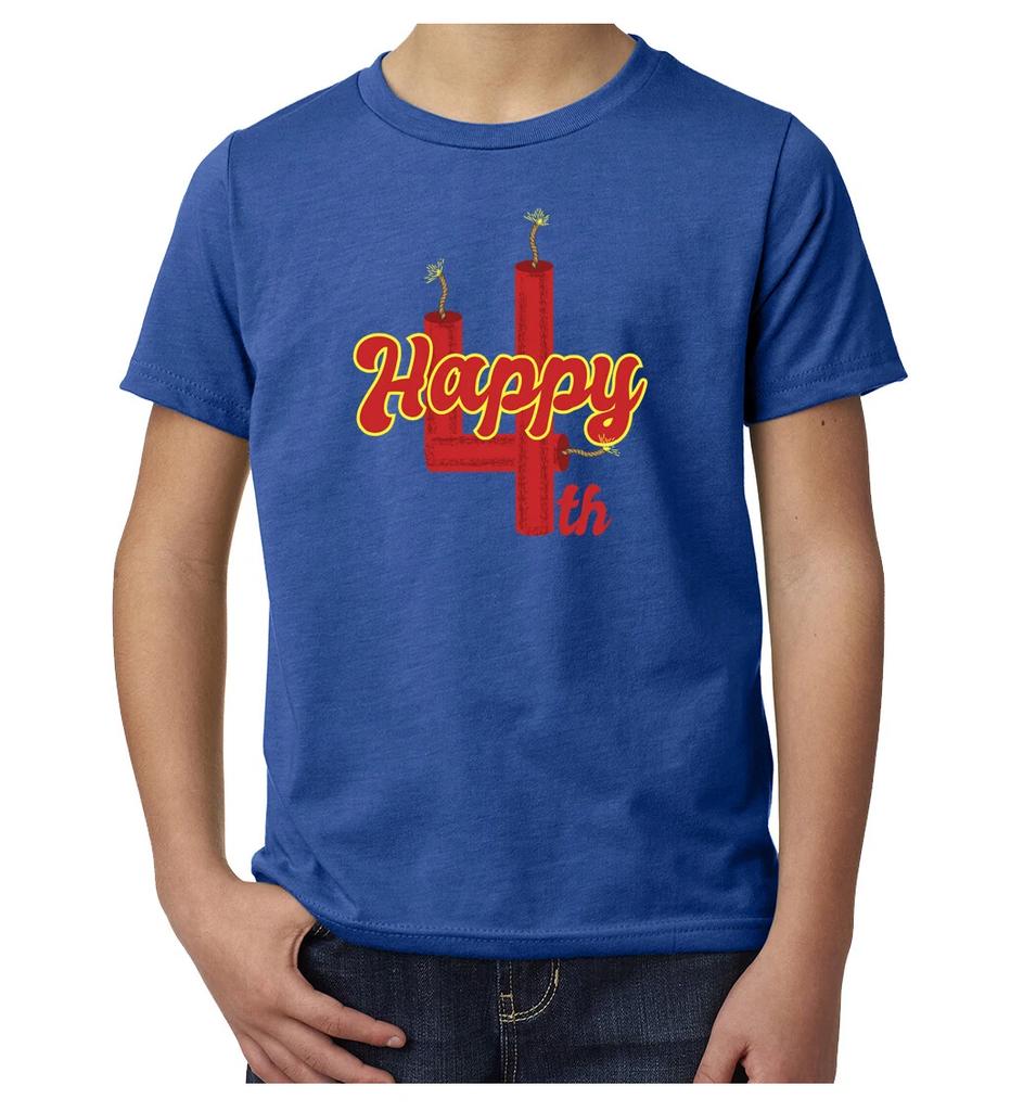 Happy 4th Firework T-Shirt, Kid's 4th of July Shirts, Independence Day shirts