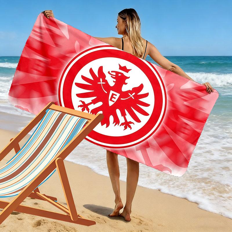 Пляжное полотенце Eintracht Frankfurt, Большое, Мягкое, Быстросохнущее, для Пляжа, Кемпинга, Плавания