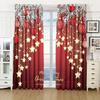 European Style Santa Claus Snowman Christmas Curtains for Living Room Bedroom Aesthetic Decoration Snowflake Window Drapes