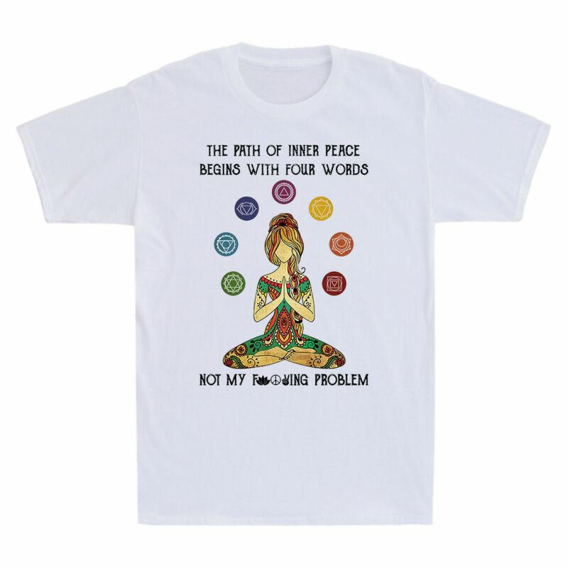 Tshirt Yoga Peace Four Funny With Unisexs Vintage The Words Begins Inner Of Path