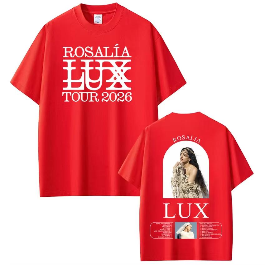 Rosalía Rosalia LUX Tour 2026 Printed Tshirt Men Women Cotton Aesthetics Loose Tshirts Shortsleeved Fashion Harajuku Tshirts