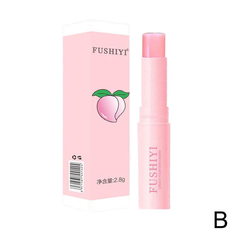 1 шт., натуральный персиковый бальзам для губ, длительный увлажняющий продукт для увлажнения при изменении температуры, анти- R6X4