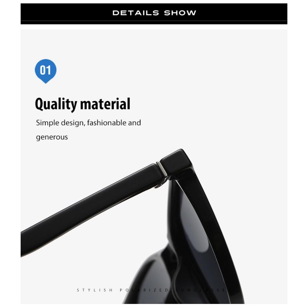 aoron TR90 Polarized Glasses Men's and Women's Square Frame Retro Sunglasses