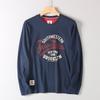 Men's Loose Casual Printed Long-Sleeve T-Shirt, Spring and Autumn, Export Surplus, Pure Cotton, Round Neck, Base Layer Shirt