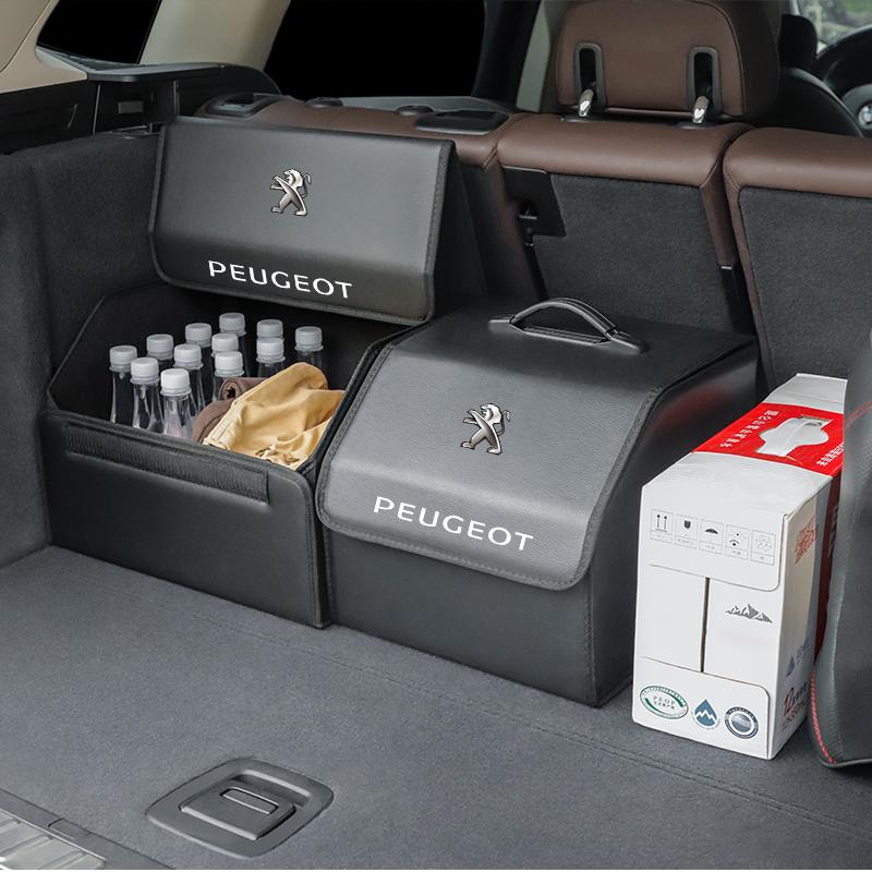 Car Trunk Storage Bag Leather Camping Box Collapsible For Peugeot 206 307 308 207 3008 208 407 508 2008 5008 301 406 408 607