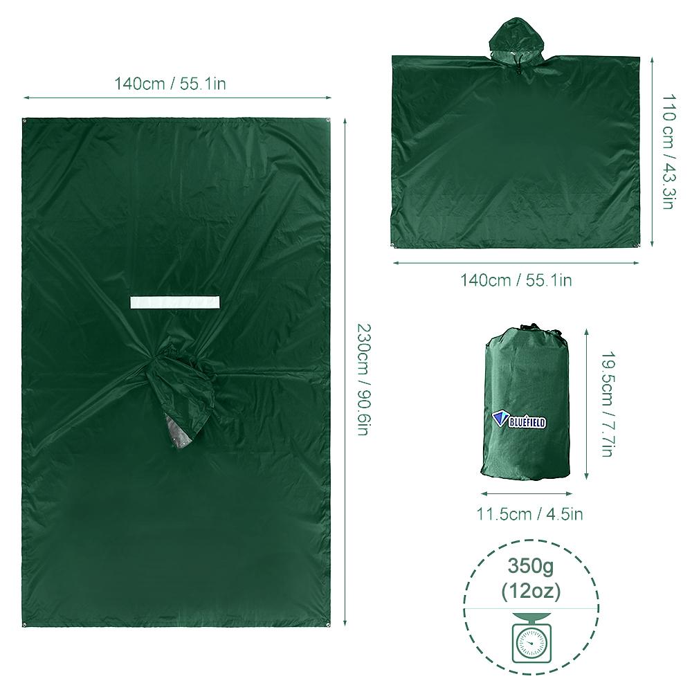 Дождевик-пончо Водонепроницаемый плащ с капюшоном Легкий велосипедный дождевик Походный плащ с капюшоном Куртка Мотоциклетное пончо от дождя Коврик для пикника