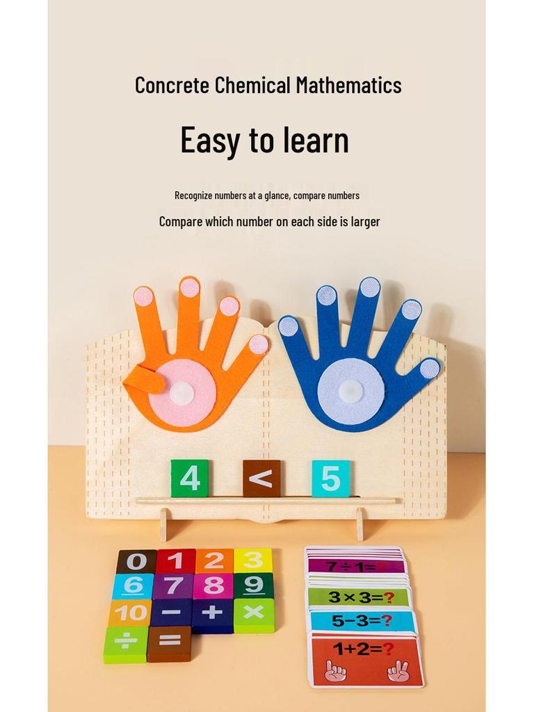 Children's Wooden Math Board: Addition & Subtraction Teaching Aid for Early Learning and Logical Thinking.