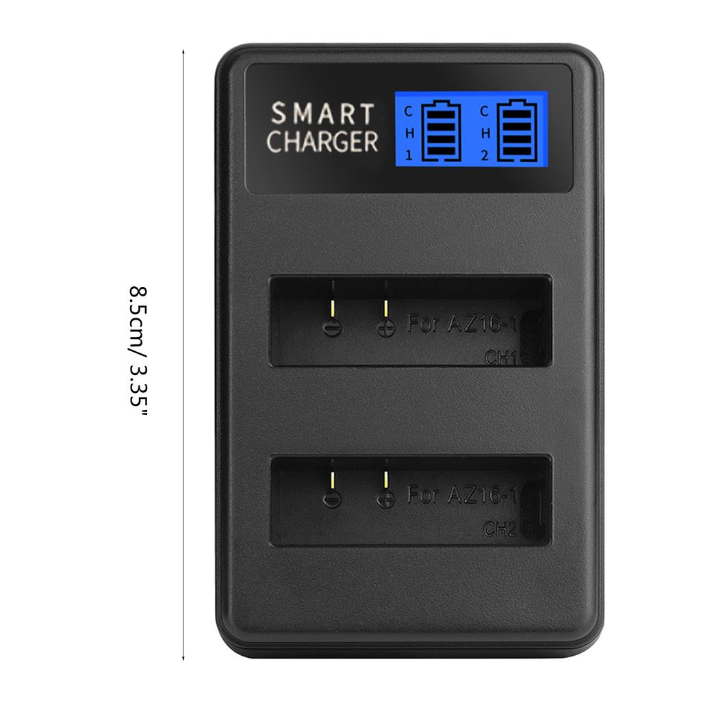 AZ16-1 ЖК Универсальное Зарядное Устройство для Аккумуляторов Двойное для Экшн-камеры XiaoYi YI 4K YI 4K+ YI Lite