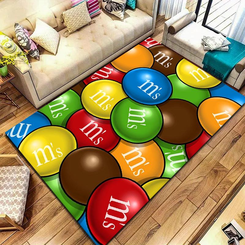 Ковер M&M's для гостиной, спальни, дома, украшение для дивана, детский игровой нескользящий коврик
