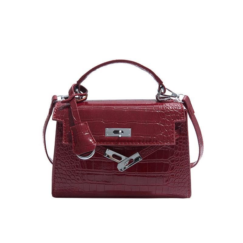 Popular Popular High-end Sense Niche Retro Crocodile Pattern Portable Kelly Bag Versatile Temperament Light Luxury Messenger Bag Woman