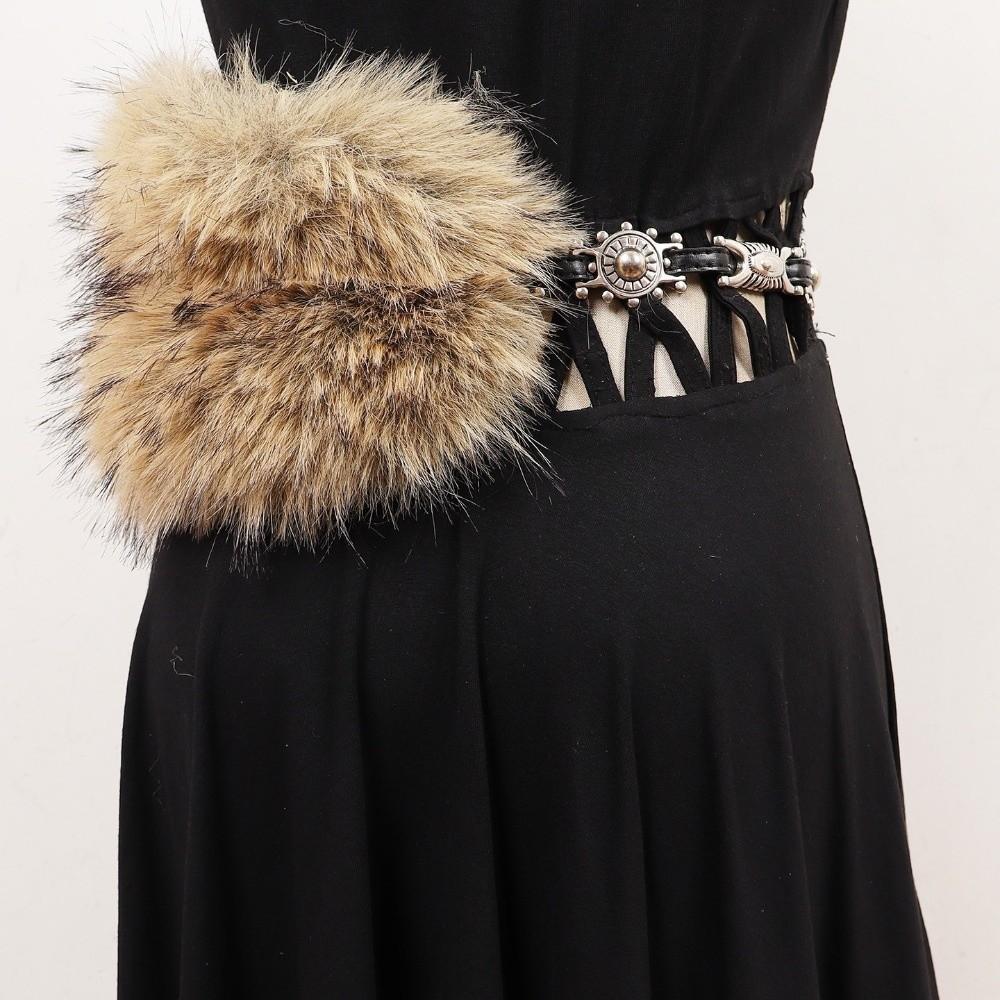 PU Leather Leather Fur Belt Spicy Girl Style Y2K Waistband Simple Plush Belt  Female/Girls