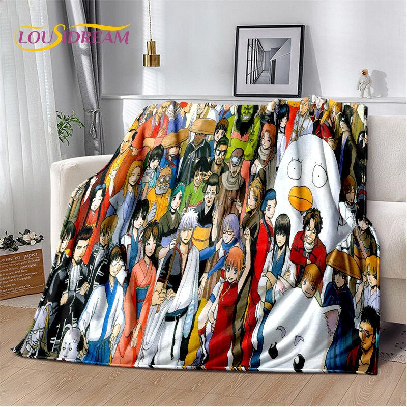 Anime Gintoki Kagura Gintama Soft Plush Blanket,Flannel Blanket Throw Blanket for Living Room Bedroom Bed Sofa Picnic Cover Kids