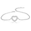 New Arrival 925 Sterling Silver Lovely AAA Zircon Bracelets Love Heart Pendant European Charm Bracelets Bangles Jewelry Gift