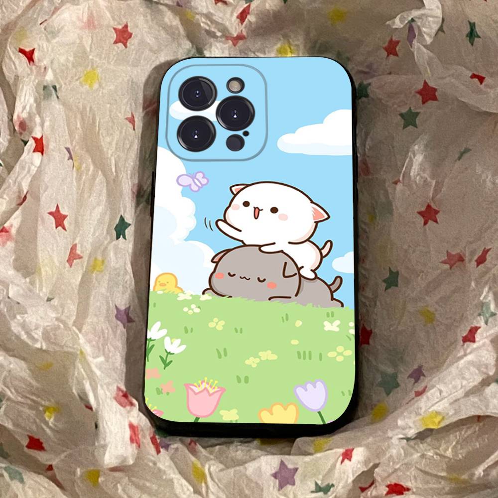 Мультяшный Милый Кот Чехол для Телефона Для iphone 17 16 15 16e 14 13 12 11 Pro Max Plus Чехол Обложка Coque