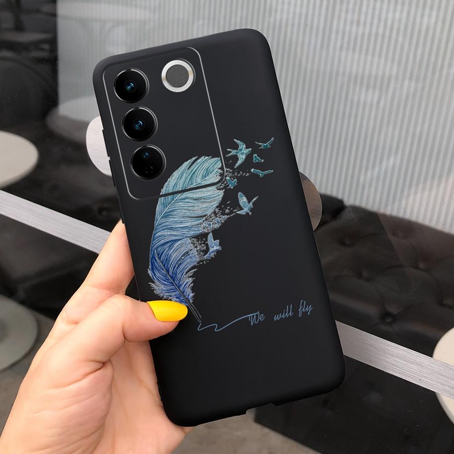 Чехол для Vivo V27 Pro Задняя крышка для Vivo V27e Модный чехол-фунда конфетного цвета с рисунком для Vivo V27 5G V 27e V27Pro V2237 V2230 Мягкий чехол