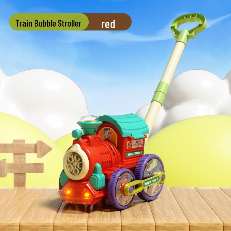 Automatic Leak-Proof Little Train Bubble Gun Push Cart – Kids' Toy Sensation