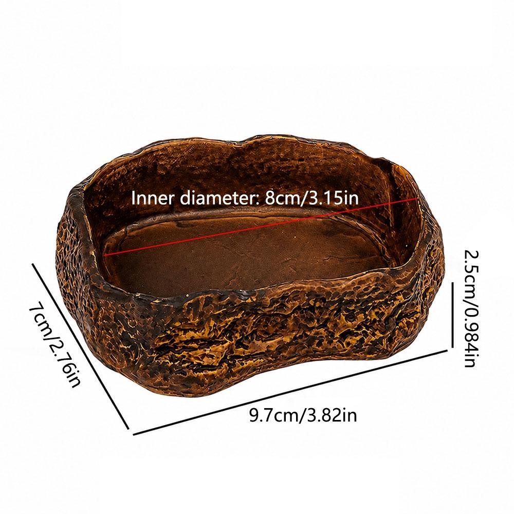 Tree Stump Shape Reptile Feeding Bowl Multicolor Reptile Bathtub for Tortoises