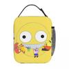 Funny Smiling Friends Cartoon Thermal Insulated Lunch Bag for Work Adult Black Comedy Portable Food Bag Thermal Cooler Lunch Box