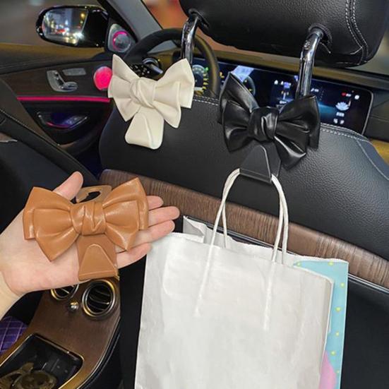 Крючки для автомобиля с бантом, симпатичный крючок для спинки сиденья автомобиля с бантом, прочный кошелек с бантом