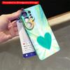 2DFlat Samsung phone case Teal Heart Radiance with Butterflies and Stars Applicable to Galaxy S22 S23 S24 S25ULTRA S26 A12 A13 A14 A15 A16