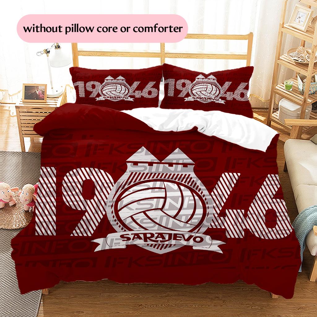 1946 Sarajevo FC Pattern Bedding Home Decoration Birthday & Festival Gift (1 * duvet cover + 2 * pillowcase, without core)