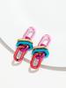 Retro Acrylic Oval Link Drop Earrings for Women New Trendy Metallic Colorful Geometric Chain Long Earring Punk Jewelry Gifts