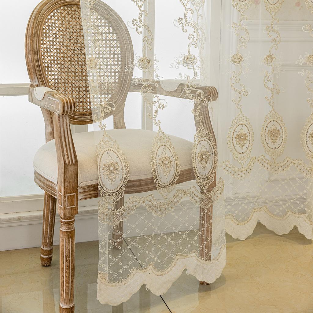 1 шт. Жаккардовая занавеска в стиле французского кантри - элегантный цветочный узор, идеально подходит для гостиной, спальни или декора балкона, шторы для гостиной