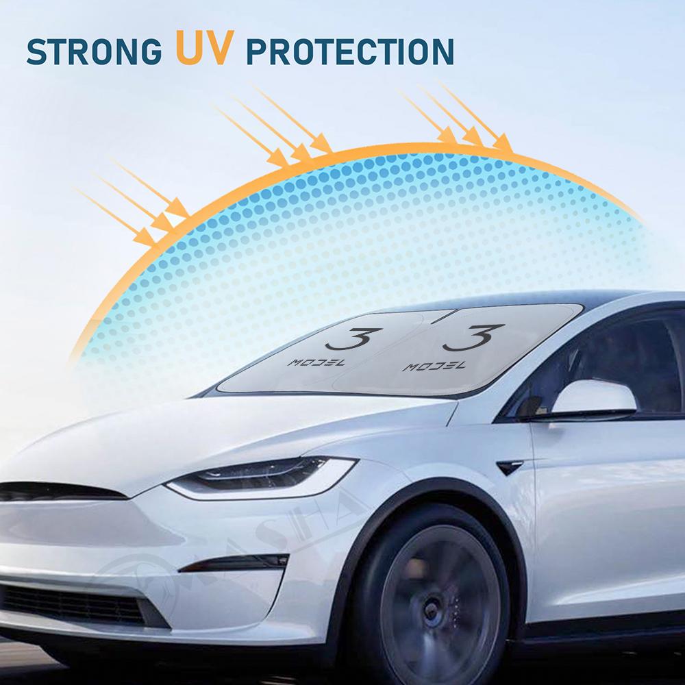 AEQTV1 Для Tesla Model Y 3 2016-2022 2023 2024 Автомобильная солнцезащитная шторка Чехол-заглушка на переднее стекло Козырек Солнцезащитный козырек на лобовое стекло Модель 3 Y Аксессуары