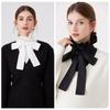 White Fake Collar Cotton Shirt False Collar Fashion Ruffle Bow Decoration  Clothing Accessories