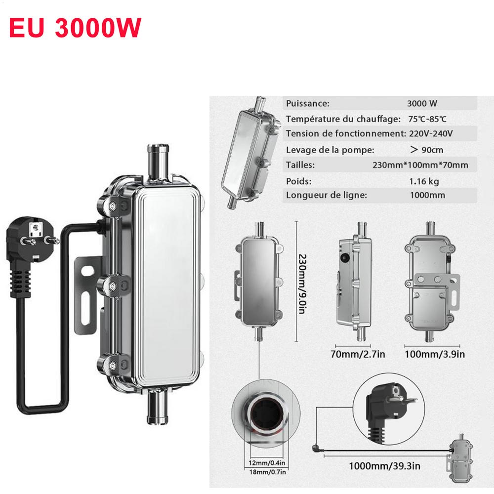 1500W/2000W/3000W Pre-start Engine Coolant Heater Preheater With Pump Car Heating Preheating Air Parking Heater Fast Heating
