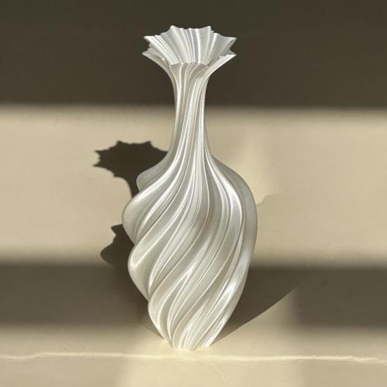 3D Printed Flower Vase, Silk-Like Elegant Vase, Twisted Minimalist Flower Arrangement Holders, Nordic Style Coffee Table & Shelf Office Decor