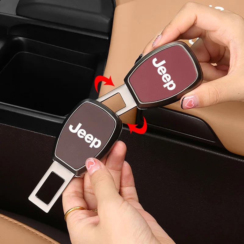 For Jeep Car Seat Belt Buckle Plug Alloy Extender Safety Strap Accessories For Jeep Grand Cherokee Wrangler JK Gladiator Comp