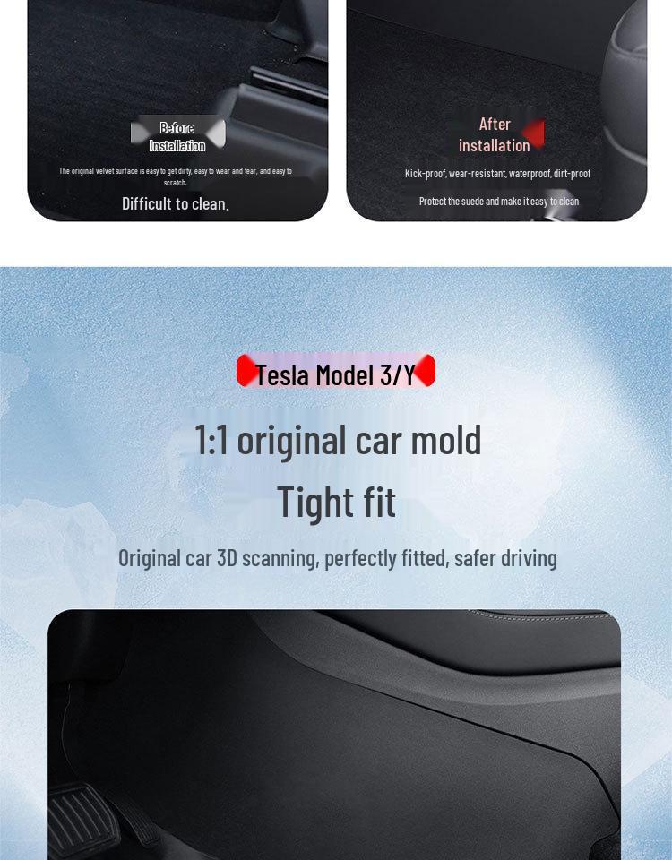 Tesla Model Y/YL Center Console Anti-Kick Pads - Thickened Protector for Driver & Passenger Sides