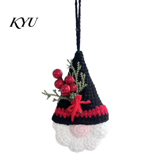 Faceless Gnome Decorations Hand Crochet Christmas Ornaments, Knitted Hanging Decorations, Small Tree Charms Yarn Elf Pendants for Home Door Car Decor