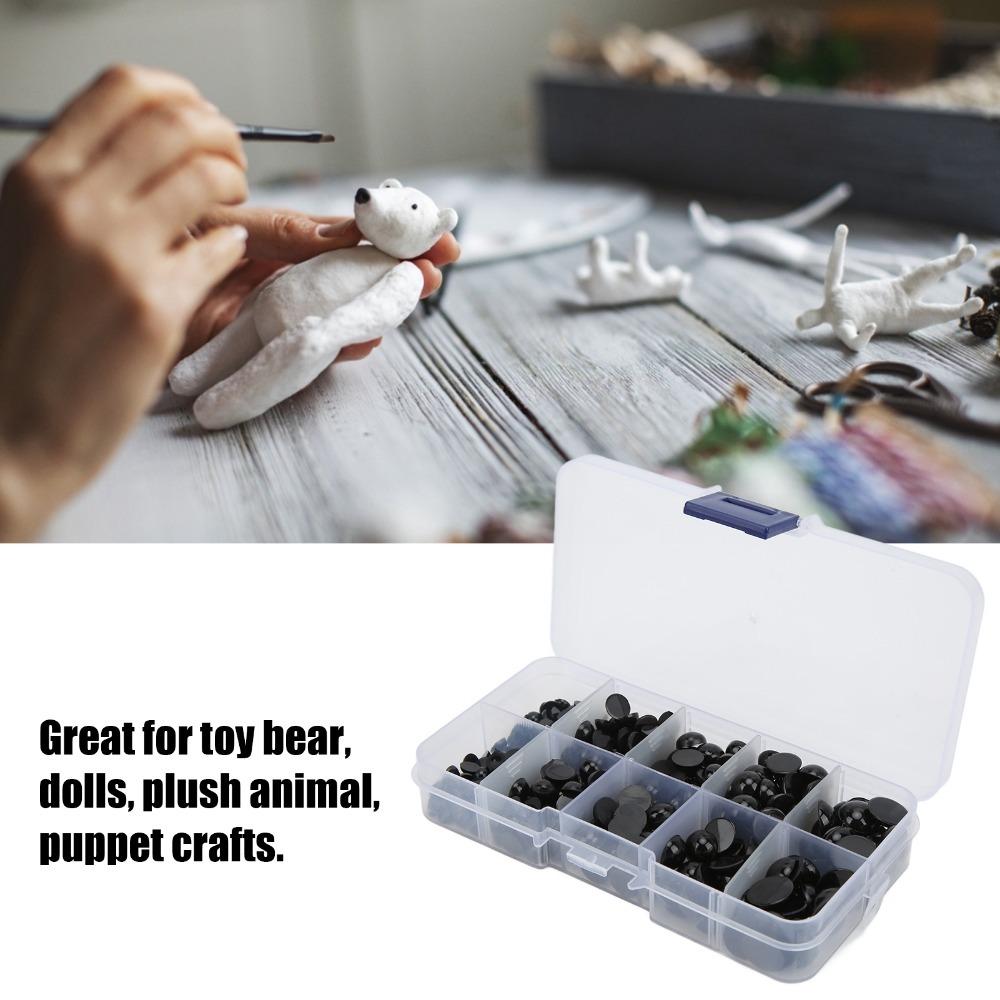 360pcs Plastic Doll Eyes Black Safety Eyes Doll Making Button Eyes Crochet Bears