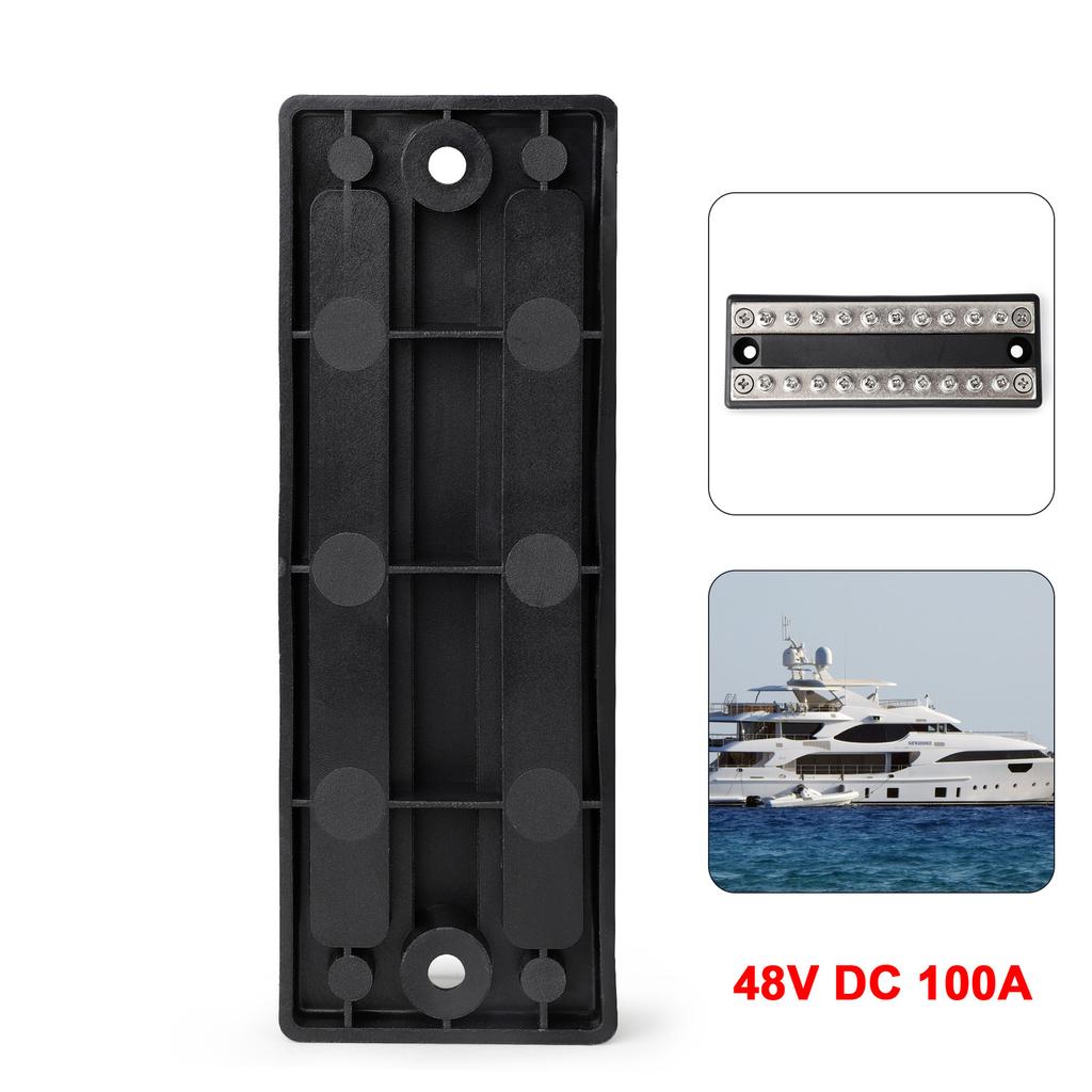 BusBar 100A 5 Circuit Dual Bus Bar Terminal Block Power Distribution Block 12V 24V 32V 48V DC For Car RV Truck Yacht Ship