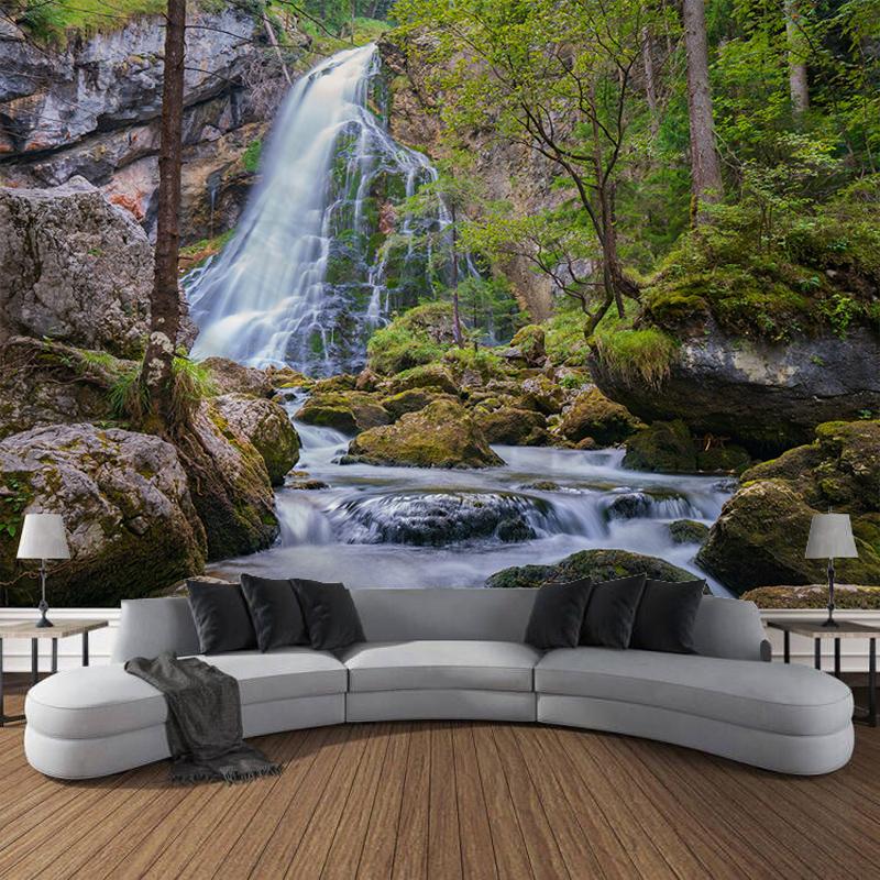 Пейзажные растения, водопад, художественное украшение, одеяло, шторы, подвесное украшение для дома, спальни, гостиной, гобелен