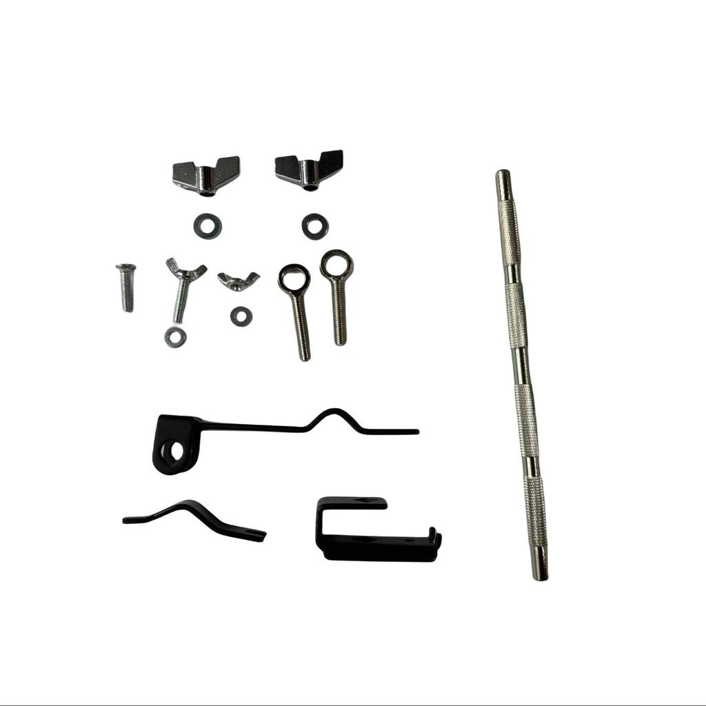 Large Bass Drum Cowbell Clip with Plastic Clapper & Wooden Fish Extension Stand